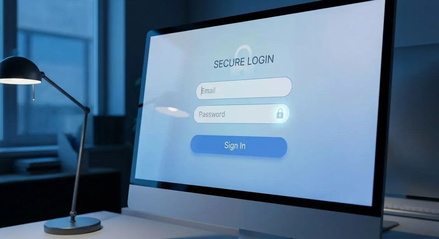 Simple login form with email and password fields and sign in button