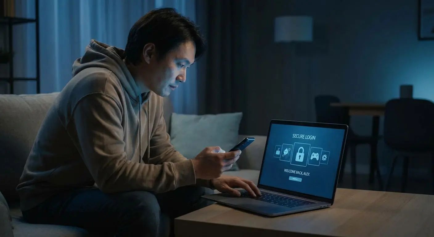 User accessing PlayOJO from laptop and smartphone