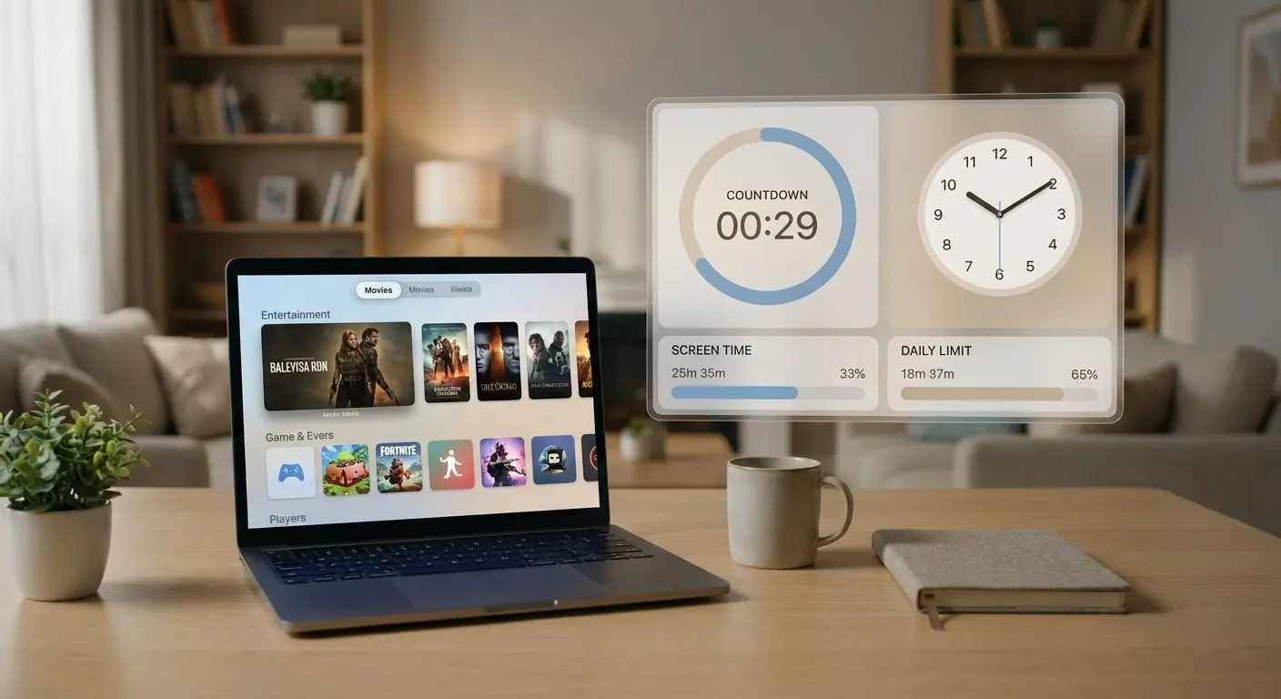 Timer and gaming dashboard illustrating time limits