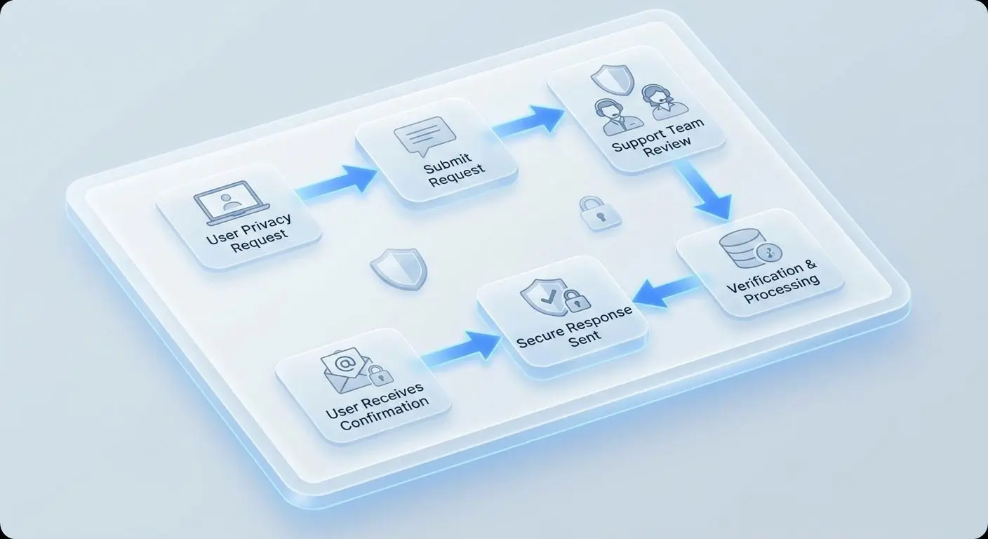 Simple flow of a GDPR information request and response