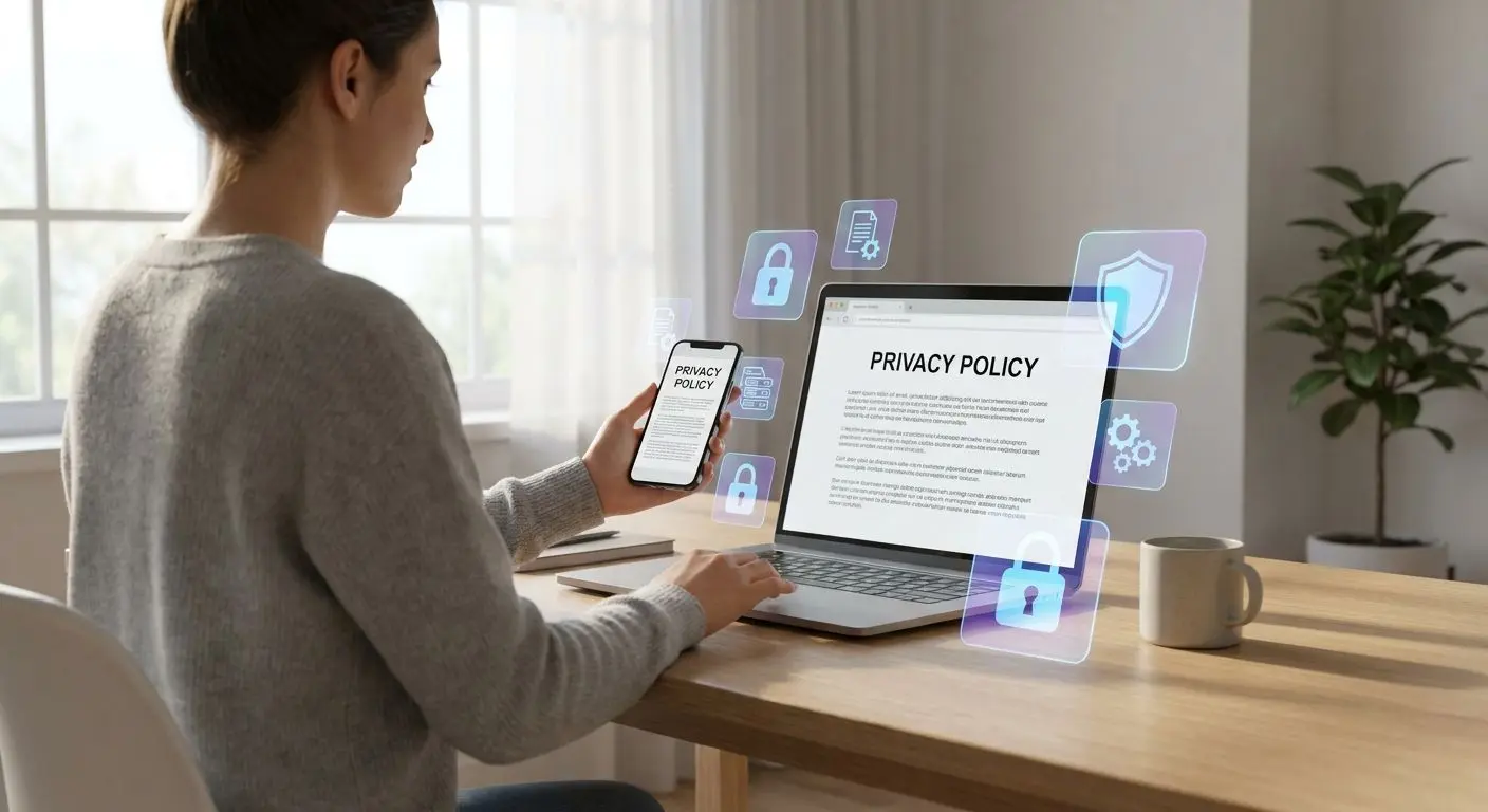 Player reading privacy policy and data rights information
