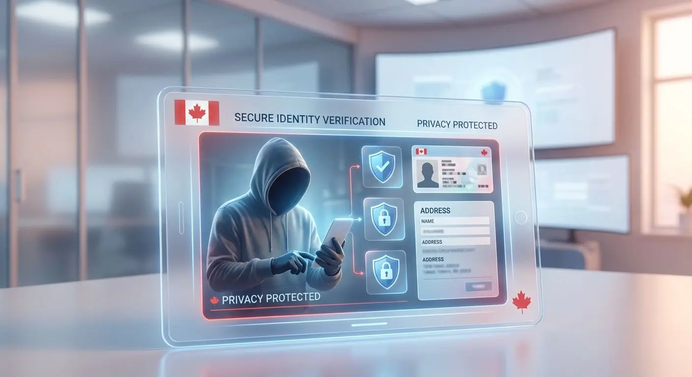 Secure identity verification and KYC check illustration