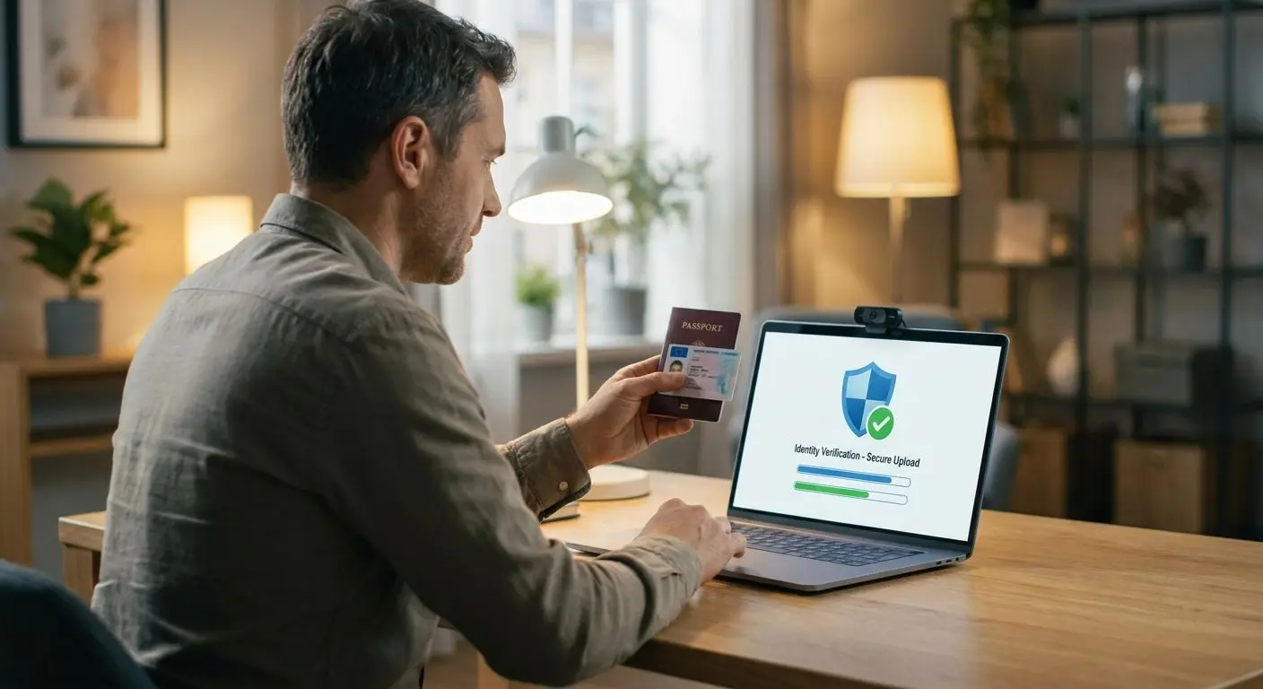 Player completing identity verification online for secure withdrawals